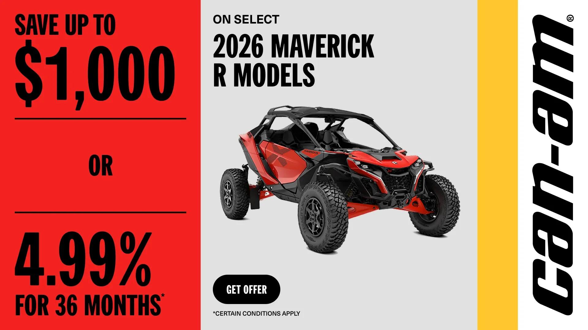 Can-Am monthly payments as low as $100 on select 2026 Outlander 500 models